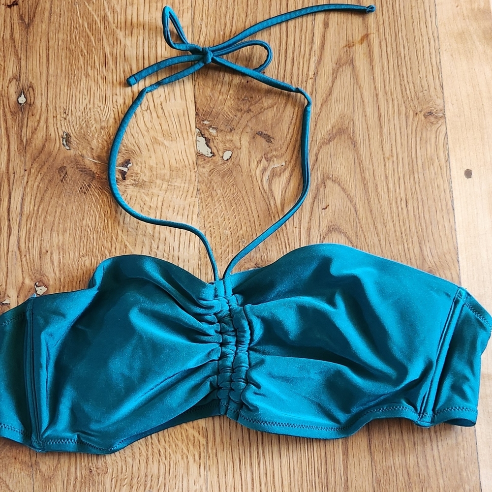 Shade & Shore Emerald Green Bandeau Swim Top